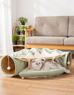 Petease Collapsible Cat Tunnel – Foldable, Washable Play Tube for Cats & Kittens
