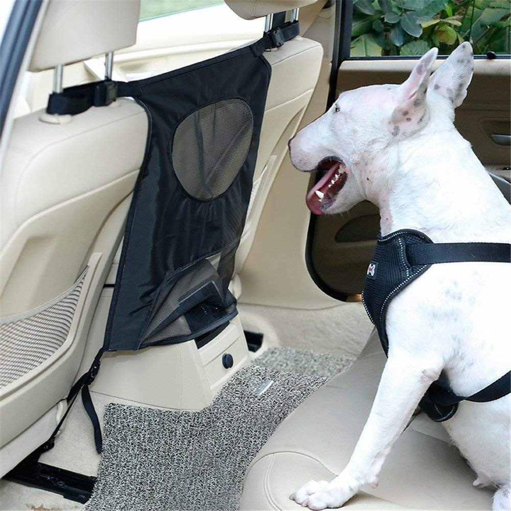 Petease Pet Car Seat Barrier – Anti-Dog Harassment Safety Net for Rear Seats, Breathable Nylon & PVC Mesh